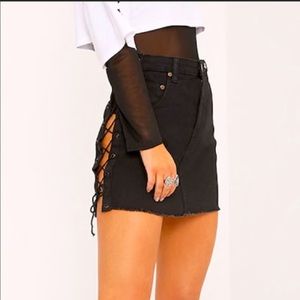 Black Side Tie Skirt